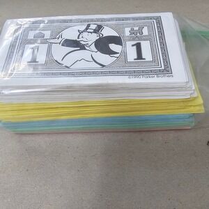 Vtg 1990 Monopoly Replacement $$ Parker Bros Game 38(1)28(2)30(3) 20(4)10(5)